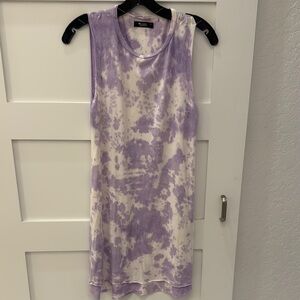 Michael Lauren Purple and White Sleeveless casual Midi Dress
